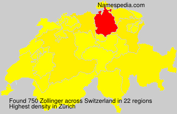 Surname Zollinger in Switzerland Surname Zollinger in Switzerland