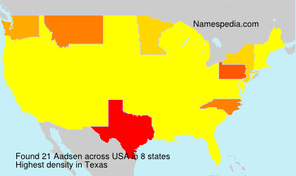 Surname Aadsen in USA Surname Aadsen in USA