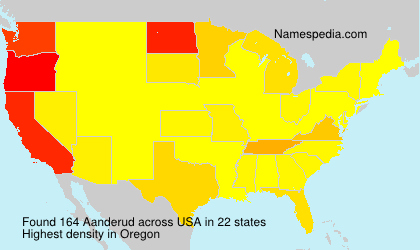 Surname Aanderud in USA Surname Aanderud in USA