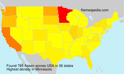 Surname Aasen in USA Surname Aasen in USA