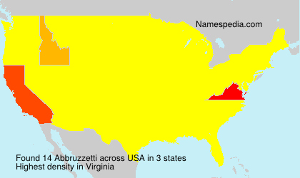 Surname Abbruzzetti in USA Surname Abbruzzetti in USA