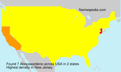 Familiennamen Abeyawardene - USA