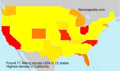 Surname Abling in USA