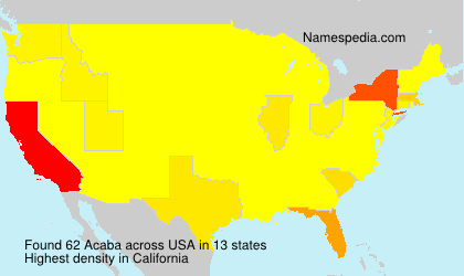 Surname Acaba in USA Surname Acaba in USA