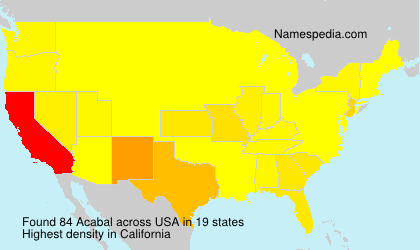 Surname Acabal in USA Surname Acabal in USA