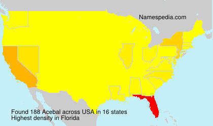 Surname Acebal in USA Surname Acebal in USA