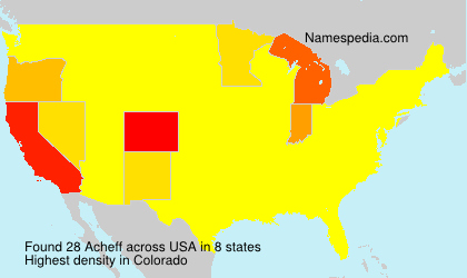 Surname Acheff in USA Surname Acheff in USA