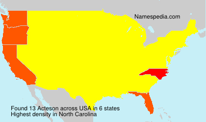 Surname Acteson in USA Surname Acteson in USA