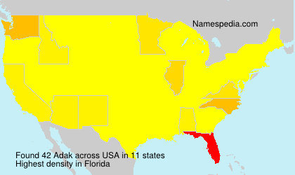 Surname Adak in USA Surname Adak in USA