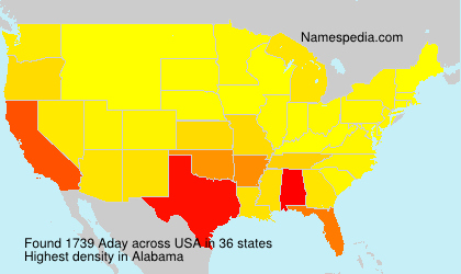 Surname Aday in USA Surname Aday in USA