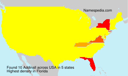Surname Addinall in USA Surname Addinall in USA