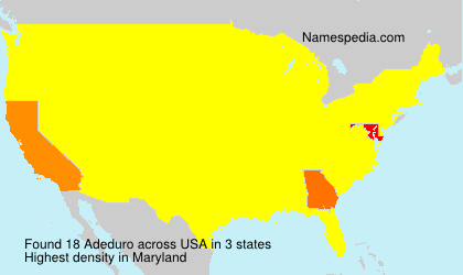 Surname Adeduro in USA Surname Adeduro in USA