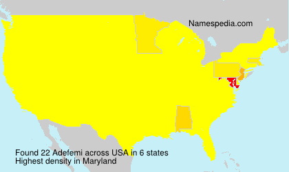 Surname Adefemi in USA Surname Adefemi in USA