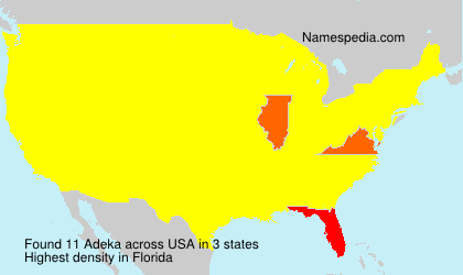 Surname Adeka in USA Surname Adeka in USA