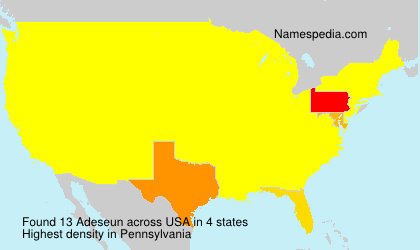 Surname Adeseun in USA Surname Adeseun in USA
