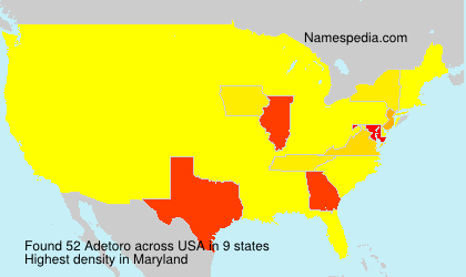 Surname Adetoro in USA Surname Adetoro in USA