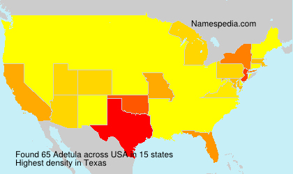 Surname Adetula in USA Surname Adetula in USA