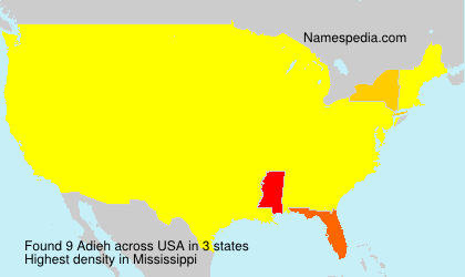 Surname Adieh in USA