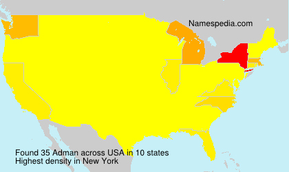 Surname Adman in USA Surname Adman in USA