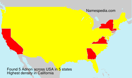 Surname Adnon in USA Surname Adnon in USA
