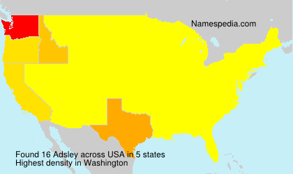 Surname Adsley in USA Surname Adsley in USA