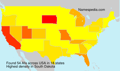 Surname Afa in USA Surname Afa in USA