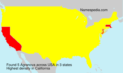 Surname Agranova in USA