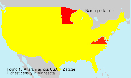 Surname Aharam in USA