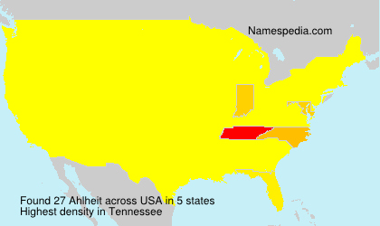 Surname Ahlheit in USA Surname Ahlheit in USA