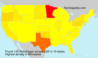 Surname Ahlschlager in USA Surname Ahlschlager in USA