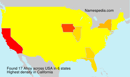 Surname Ahoy in USA Surname Ahoy in USA