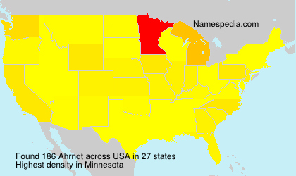 Surname Ahrndt in USA Surname Ahrndt in USA