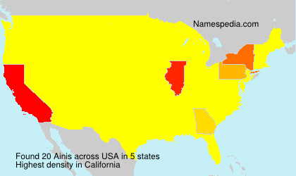 Surname Ainis in USA Surname Ainis in USA