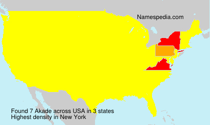 Surname Akade in USA Surname Akade in USA