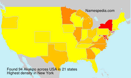 Surname Akakpo in USA