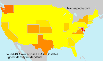 Surname Akalu in USA