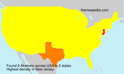 Surname Akamelu in USA