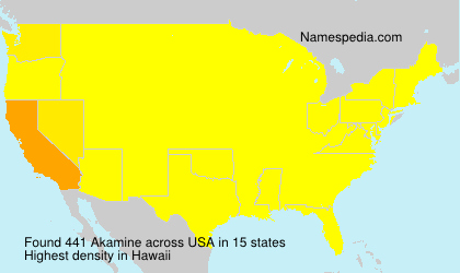 Surname Akamine in USA