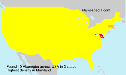 Surname Akanegbu in USA