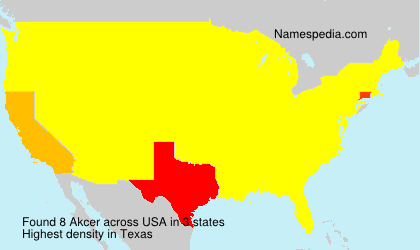 Surname Akcer in USA