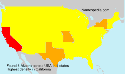 Surname Akcora in USA Surname Akcora in USA