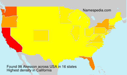 Surname Akesson in USA Surname Akesson in USA