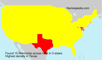 Surname Akinrinlola in USA Surname Akinrinlola in USA