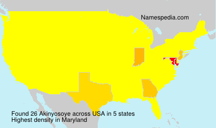 Surname Akinyosoye in USA Surname Akinyosoye in USA