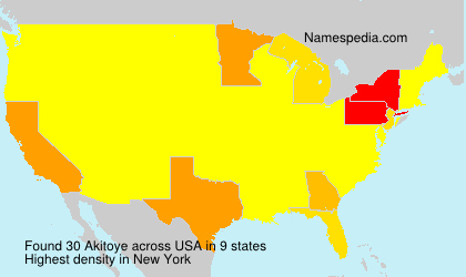 Surname Akitoye in USA Surname Akitoye in USA