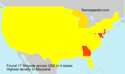 Surname Akiyode in USA Surname Akiyode in USA