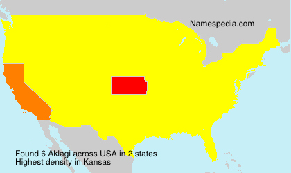 Surname Aklagi in USA Surname Aklagi in USA