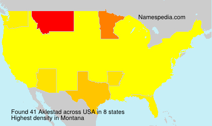 Surname Aklestad in USA Surname Aklestad in USA