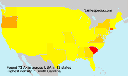 Surname Aklin in USA Surname Aklin in USA