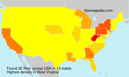 Surname Akor in USA Surname Akor in USA